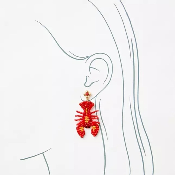 NWT Beaded Lobster Earrings NEW 🦞 - Picture 2 of 9